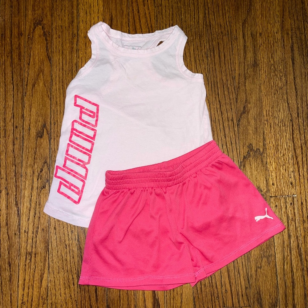 Puma 5T pink tank & short set